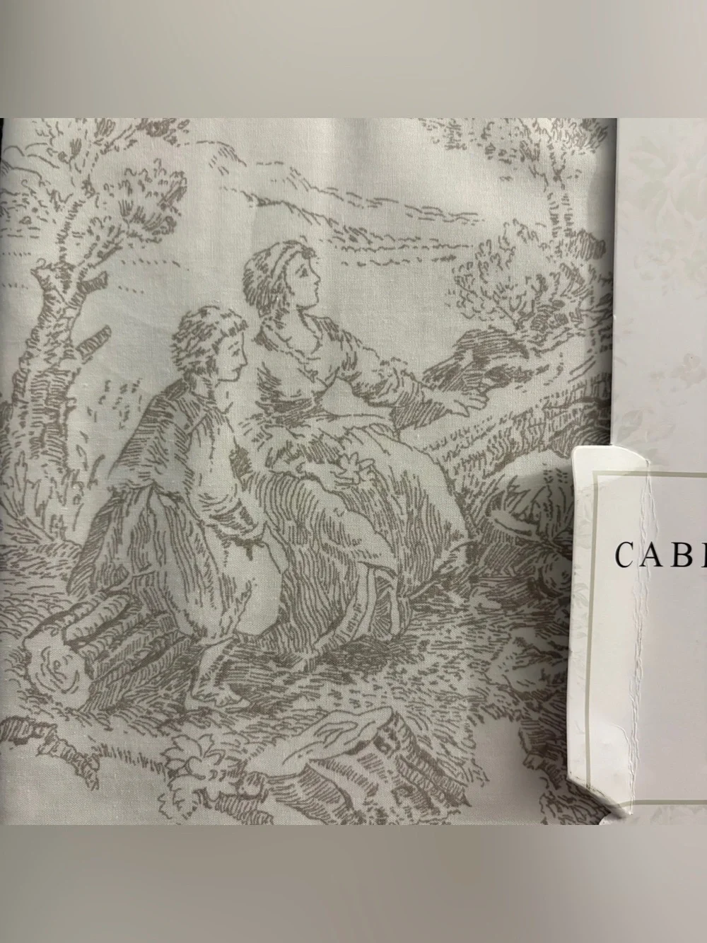 Cabbages & Roses LONDON Country Toile Linen 4-Piece Queen Sheet Set NEW